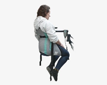 a transfer sling fitted to the user